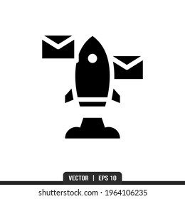 Email Marketing Silhouette icon vector, illustration logo template in trendy style. Suitable for many purposes.