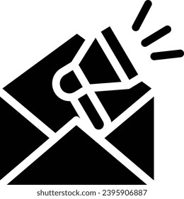 icono de línea de vector único de marketing por correo electrónico
