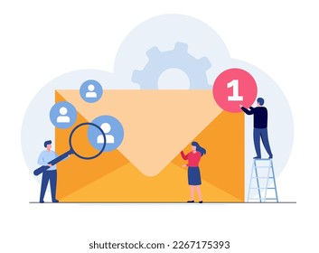 Email marketing strategy. Successful strategy for attracting customers with email newsletters. Sales funnel. Customer journey. Flat vector illustration.