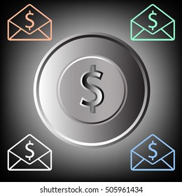 Email marketing symbol, Vector, Dollar currency