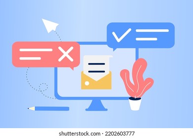 Email marketing template. Digital marketing, e-commerce, social media marketing, business mail, subscribe. Vector illustration concept for website and mobile development. Minimalist flat style.