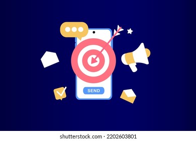 Email marketing template. Digital marketing, e-commerce, social media marketing, business mail, subscribe. Vector illustration concept for website and mobile development. Minimalist flat style.