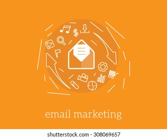 email marketing vector concept illustration icons and mail