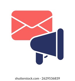 Email Marketing Vector Icon for Campaign Strategy and Newsletter. Promotional email design, digital marketing and message delivery. solid duo tone Icon
