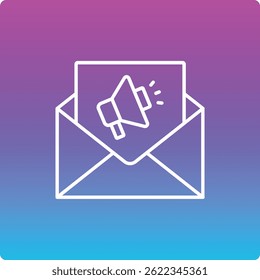 Icono de Vector de Email Marketing. Se puede utilizar para aplicaciones de impresión, móviles y de Web.