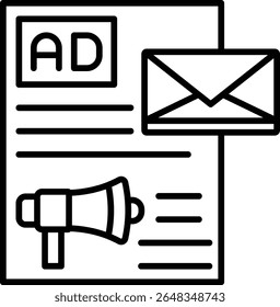 Icono de Vector de email marketing. Se puede utilizar para aplicaciones de impresión, móviles y de Web.