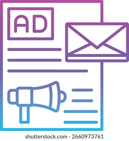 Icono de Vector de email marketing. Se puede utilizar para aplicaciones de impresión, móviles y de Web.