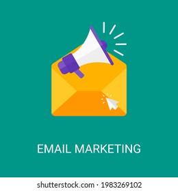Email marketing vector illustration background in flat style. Suitable for web banners, social media, postcard, presentation and many more.