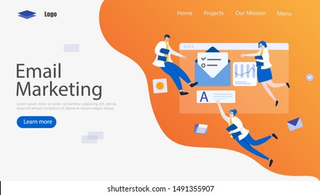 Email Marketing Vector Illustration Concept, Suitable for web landing page, ui, mobile app, editorial design, flyer, banner, and other related occasion