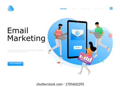 Email Marketing Vector Illustration Concept, Suitable for web landing page, ui, mobile app, editorial design, flyer, banner, and other related occasion