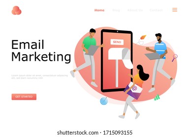 Email Marketing Vector Illustration Concept, Suitable for web landing page, ui, mobile app, editorial design, flyer, banner, and other related occasion