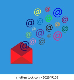Email marketing vector illustration. Flat style