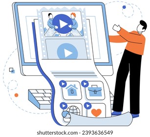 Email marketing vector illustration. The email marketing metaphor compares email campaigns to virtual conversation with customers Mail delivery systems ensure marketing messages reach intended