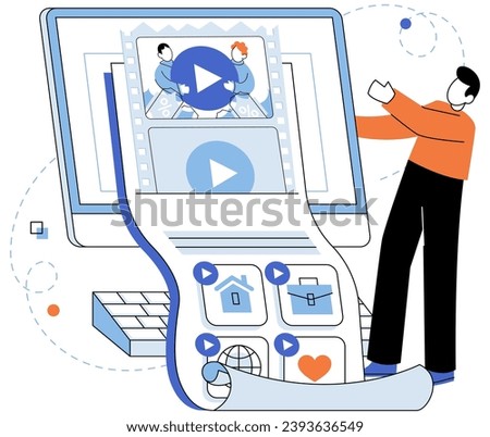 Email marketing vector illustration. The email marketing metaphor compares email campaigns to virtual conversation with customers Mail delivery systems ensure marketing messages reach intended