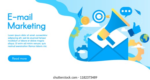 E-mail Marketing vector illustration. Modern vector illustration concepts for website and mobile website development.   