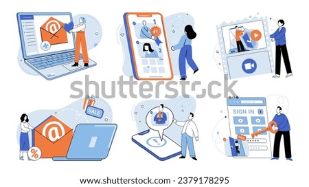 Email marketing vector illustration. Targeted email marketing campaigns have potential to achieve significant results The email marketing metaphor likens inbox to virtual marketplace opportunities