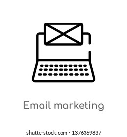 email marketing vector line icon. Simple element illustration. email marketing outline icon from technology concept. Can be used for web and mobile
