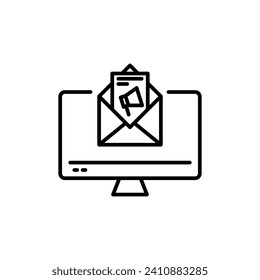 Email marketing vector line icon illustration.