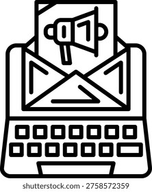 Email Marketing Vector Line Icon Style