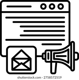 Email Marketing Vector Line Icon Style