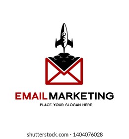 Email marketing vector logo template. Design with envelope and graph symbol. Suitable for startup and business. Can be used for metrics, shopping, sale.
