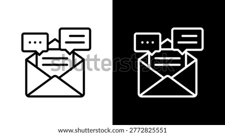 Email Marketing White Icon Set Design