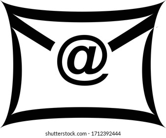 email message alerts. with an envelope symbol and a combination of a circle and a small letter in the middle.