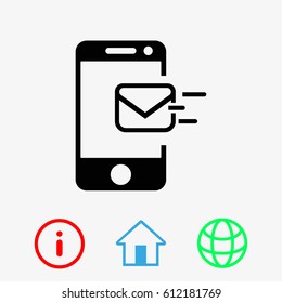 Email message by mobile phone vector icon