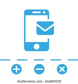Email message by mobile phone vector icon