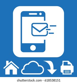 Email message by mobile phone vector icon