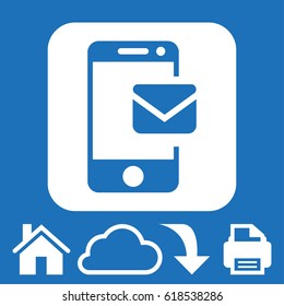 Email message by mobile phone vector icon