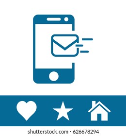 Email message by mobile phone vector icon