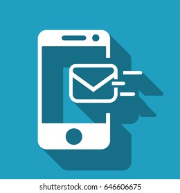 Email message by mobile phone vector icon