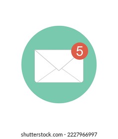 Email message concept. New message. New email icon flat. Vector Stock