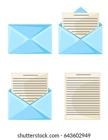Email message concept. New, incoming message Vector illustration in flat style design Isolated on white background