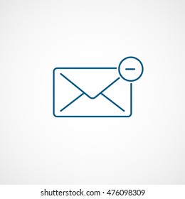 Email Message Delete Remove Blue Line Icon On White Background