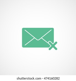 Email Message Delete Remove Green Flat Icon On White Background