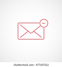 Email Message Delete Remove Red Line Icon On White Background