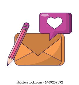 email message digital card web technology objects cartoon vector illustration graphic design