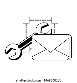 email message digital card web technology support cartoon vector illustration graphic design