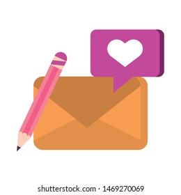 email message digital card web technology objects cartoon vector illustration graphic design