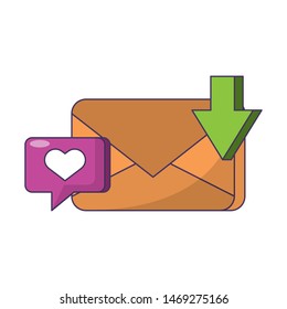 email message digital card web technology objects cartoon vector illustration graphic design