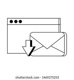 email message digital card web technology objects cartoon vector illustration graphic design