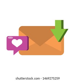 email message digital card web technology objects cartoon vector illustration graphic design