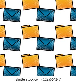email message envelope file seamless pattern