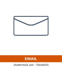 Email message envelope icon outline