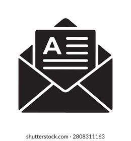 Email message envelope icon representing electronic mail and digital communication with envelope, communicatio