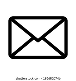 Email message envelope icon. Simple line art style. Vector design for  for apps and websites. 