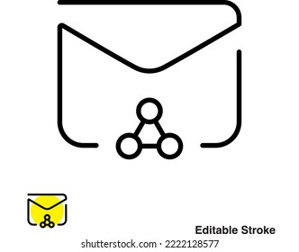 Icono de contorno de sobres de mensajes de correo electrónico