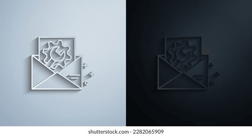 Email, message, envelope paper icon with shadow effect vector illuistration design